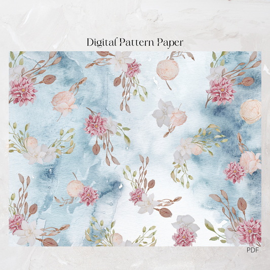 Digital Pattern Paper - Blue