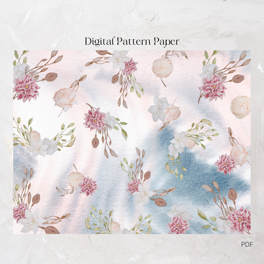 Digital Pattern Paper - Blue ash