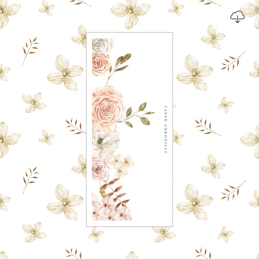 [Digital] Beige Fall Flowers - Side Bar #1