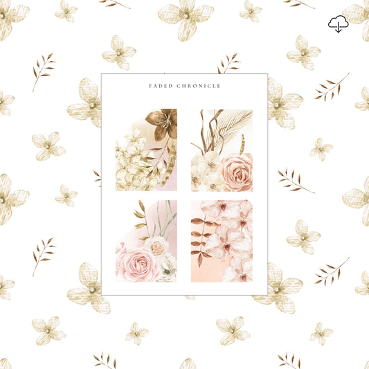 [Digital] Beige Fall Flowers - Cozy Flowers Full Box