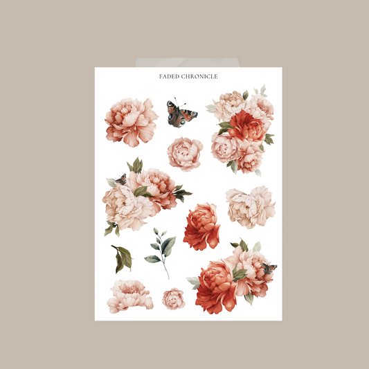 Vintage Rose deco sticker Digital (white background)