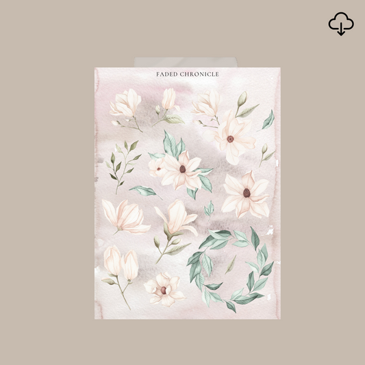 Magnolia Mist Deco sticker Printable #2