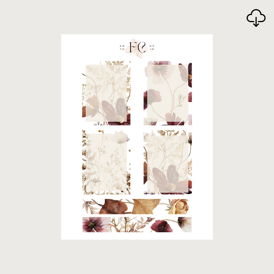 [Digital] Poppies and Berries Full Box Deco sticker