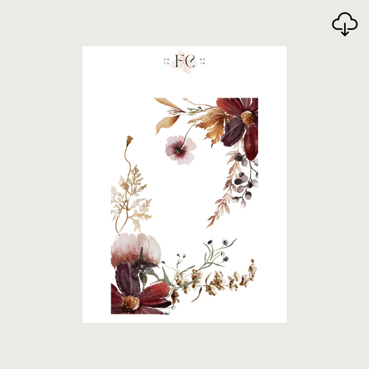[Digital] Poppies and Berries Corner Deco sticker #2