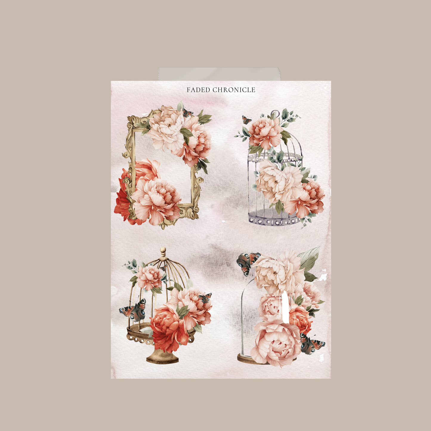 Vintage Rose full box sticker Digital (2" wide)