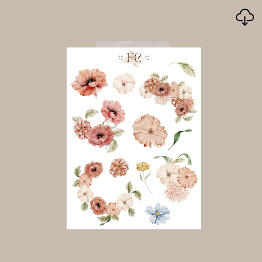 Wildflower Rhapsody deco sticker printable