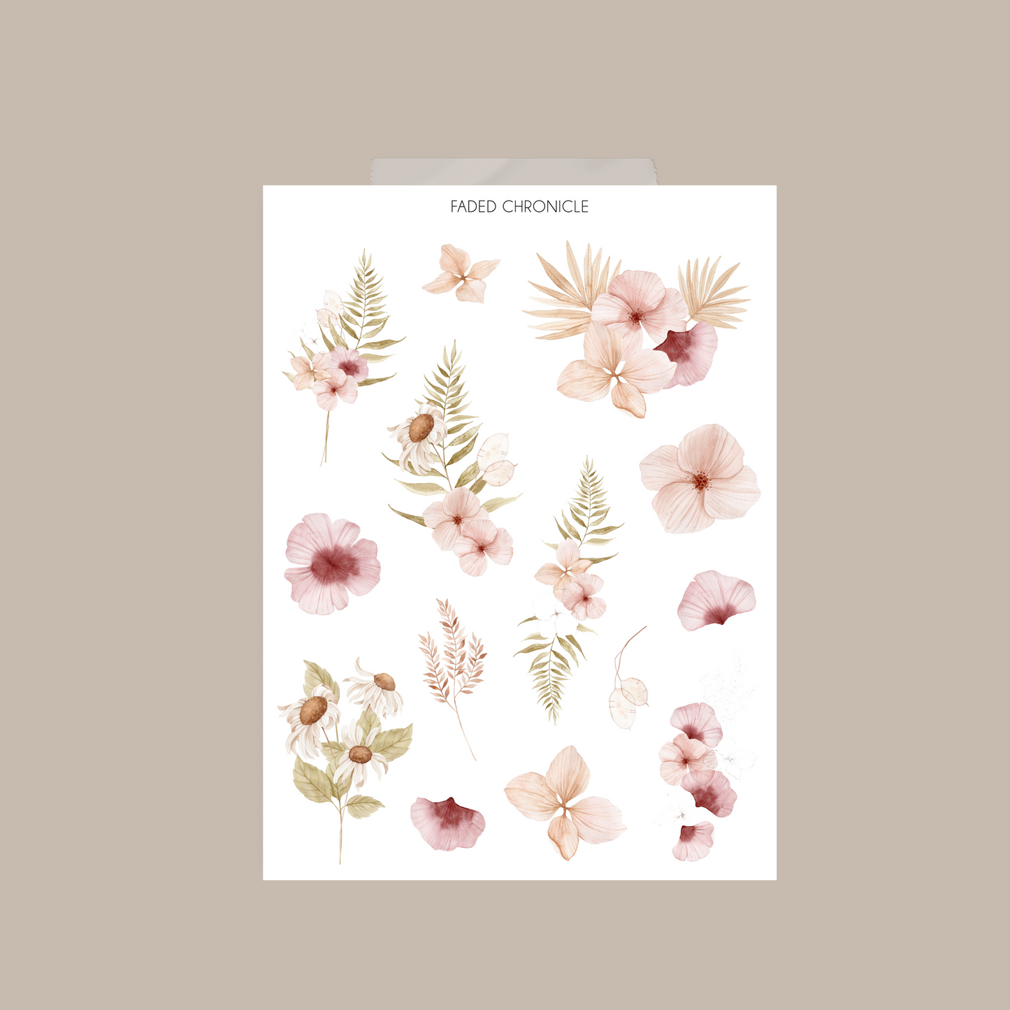 Dried Flowers deco sticker Printable