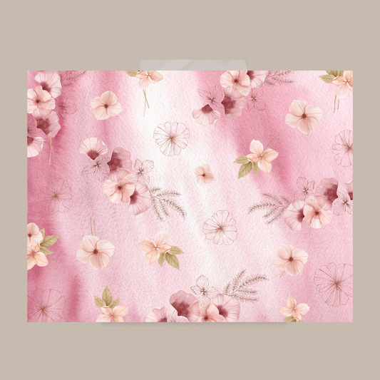Dried Flower Pattern Paper Pink Digital