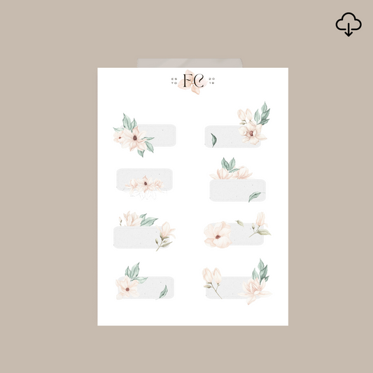 Magnolia Mist Frame Deco sticker Printable