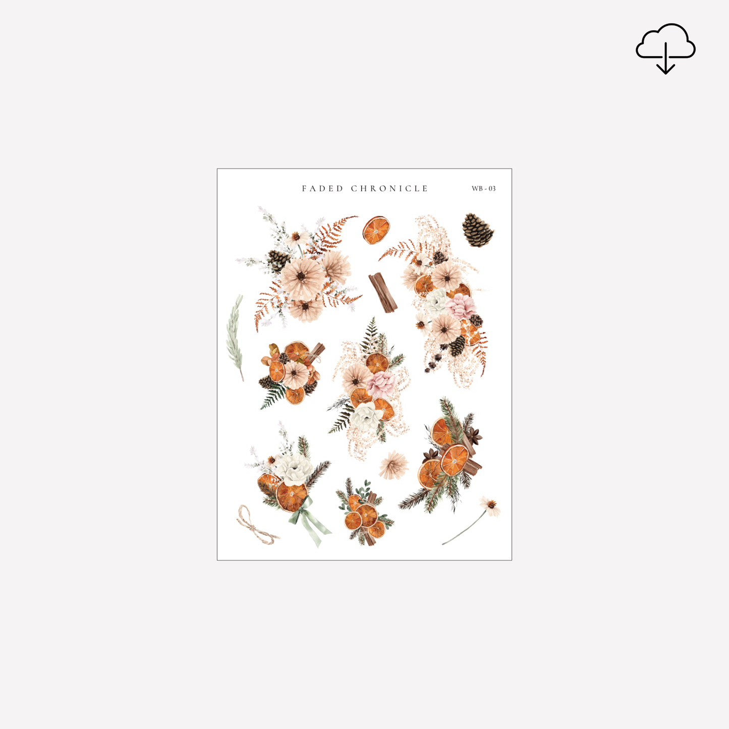 [Digital] The Spirit of Winter Bell - Large Icon ( Beige Flower set)