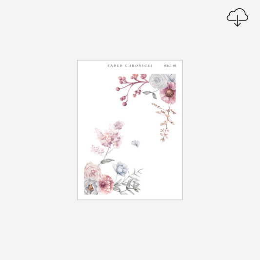 [Digital] The Spirit of Winter Bell - Light Pink Flower Corner Deco #1