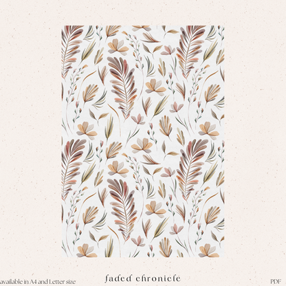 Brown flower digital pattern paper
