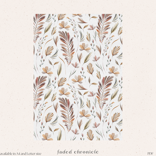 Brown flower digital pattern paper