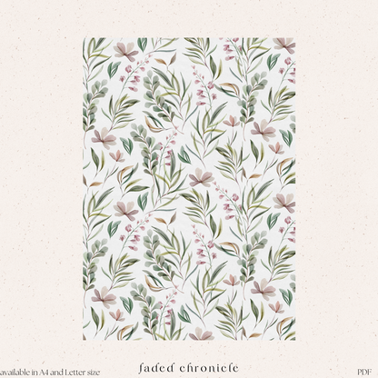 Pink flower digital pattern paper