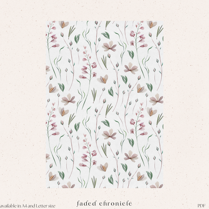 Mixed flower digital pattern paper