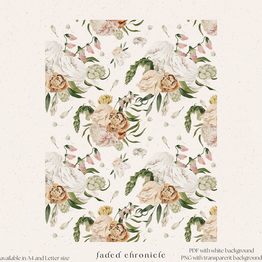Floral digital pattern paper