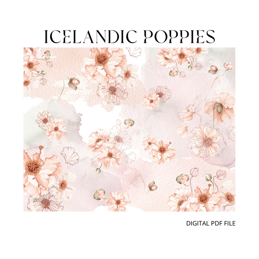 Digital Pattern Paper - Icelandic Poppies