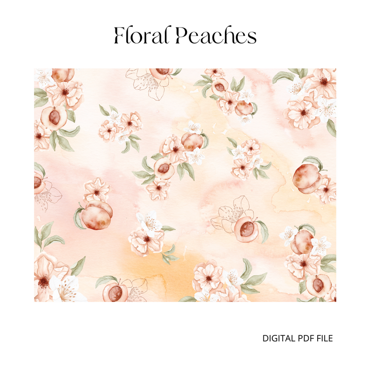 Floral Peaches Pattern Paper