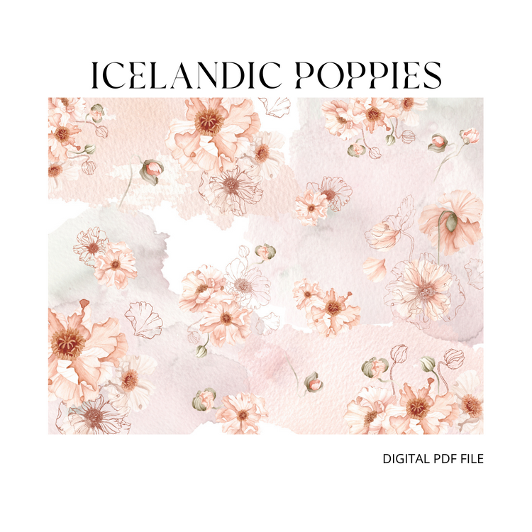 Digital Pattern Paper - Icelandic Poppies