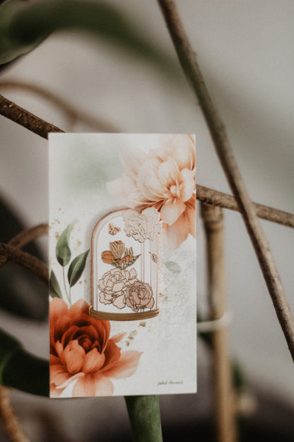 Peony Glass Dome Magnetic Pin