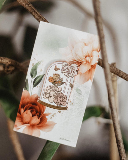 Peony Glass Dome Magnetic Pin