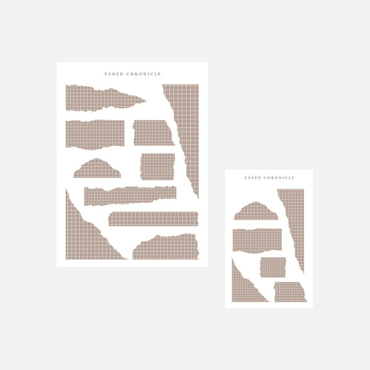 Minimal Torn Paper Sticker Sheet - Brown